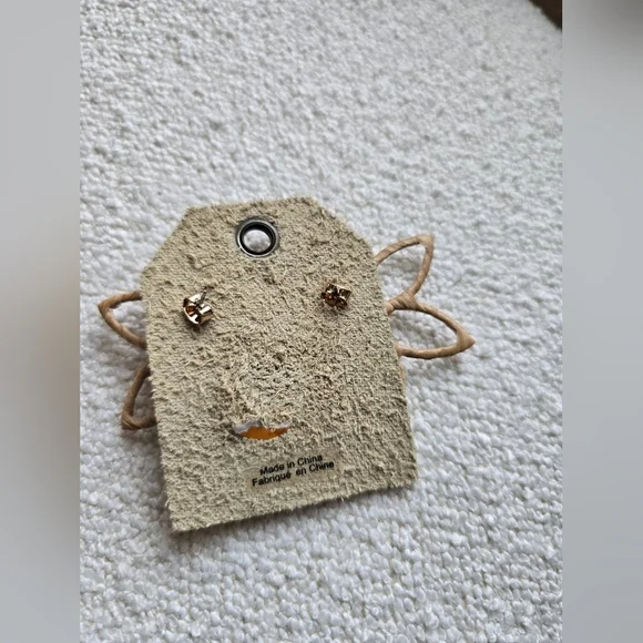 Anthropologie, Open Flower Raffia Woven Earrings, Tan - NEW! - Picture 10 of 10